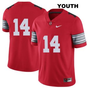 Youth NCAA Ohio State Buckeyes Isaiah Pryor #14 College Stitched 2018 Spring Game No Name Authentic Nike Red Football Jersey SM20A02GO